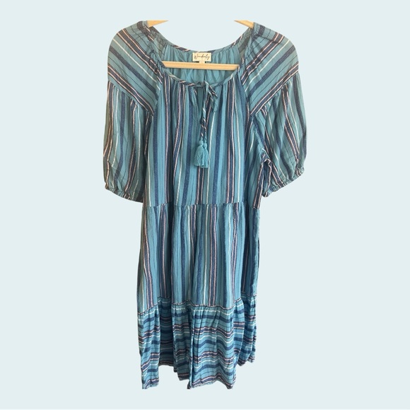 Wonderly Dresses & Skirts - Wonderly Blue Striped Women's Dress
